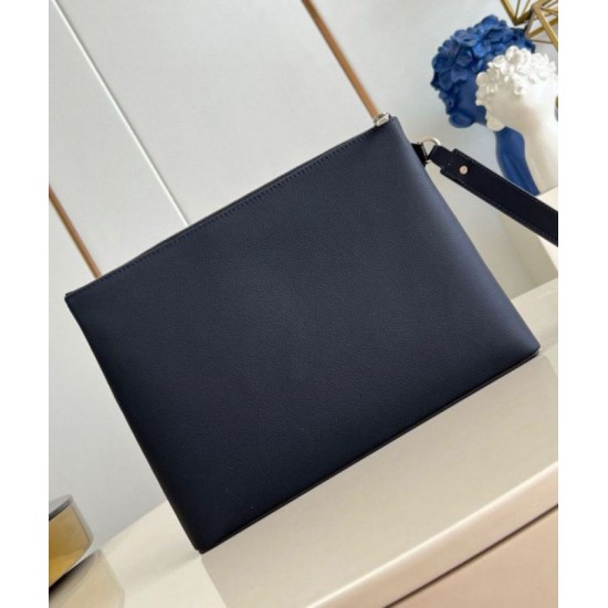 Fake Louis Vuitton Takeoff Pouch in Navy Blue LV Aerogram Leather M11486 Replica Replica Louis Vuitton Takeoff Pouch in Navy Blue LV Aerogram Leather M11486