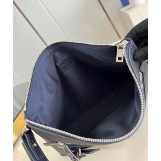 Fake Louis Vuitton Takeoff Pouch in Navy Blue LV Aerogram Leather M11486 Replica Replica Louis Vuitton Takeoff Pouch in Navy Blue LV Aerogram Leather M11486