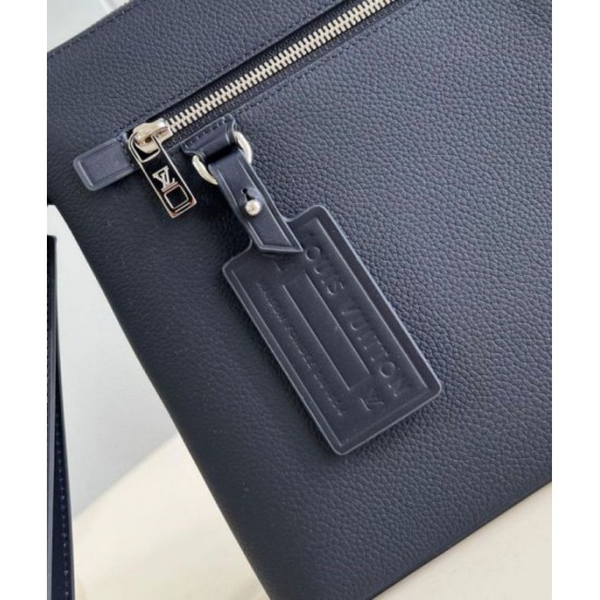 Fake Louis Vuitton Takeoff Pouch in Navy Blue LV Aerogram Leather M11486 Replica Replica Louis Vuitton Takeoff Pouch in Navy Blue LV Aerogram Leather M11486