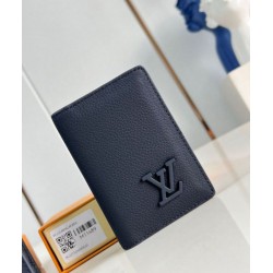 Fake Louis Vuitton Pocket Organizer in Navy Blue LV Aerogram Leather M11489 Replica