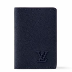 Fake Louis Vuitton Pocket Organizer in Navy Blue LV Aerogram Leather M11489 Replica