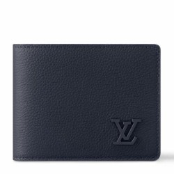 Fake Louis Vuitton Multiple Wallet in Navy Blue LV Aerogram Leather M11531 Replica