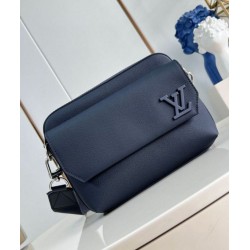 Fake Louis Vuitton Fastline Messenger Bag in Navy Blue LV Aerogram Leather M11600 Replica