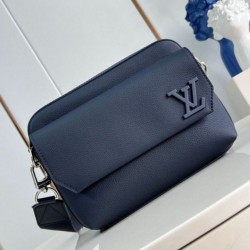 Fake Louis Vuitton Fastline Messenger Bag in Navy Blue LV Aerogram Leather M11600 Replica