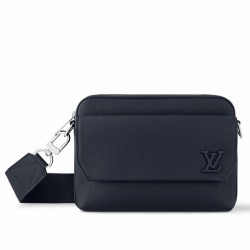 Fake Louis Vuitton Fastline Messenger Bag in Navy Blue LV Aerogram Leather M11600 Replica