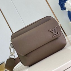 Replica Louis Vuitton Fastline Messenger Bag in Mocha LV Aerogram Leather M11626