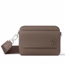 Replica Louis Vuitton Fastline Messenger Bag in Mocha LV Aerogram Leather M11626