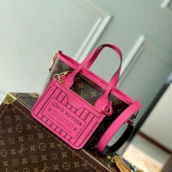 Replica Louis Vuitton Neverfull Inside Out BB Bag in Leather and Monogram M12106