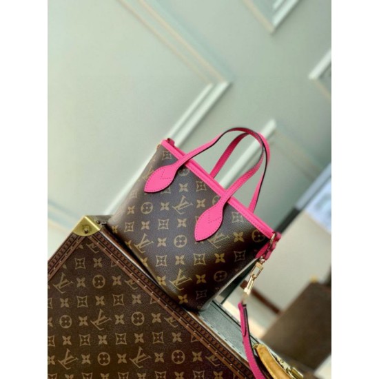 Fake Louis Vuitton Neverfull Inside Out BB Bag in Leather and Monogram M12106 Replica Replica Louis Vuitton Neverfull Inside Out BB Bag in Leather and Monogram M12106