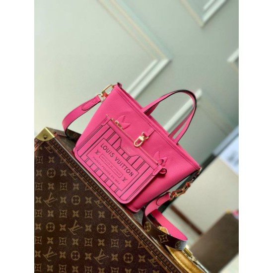 Fake Louis Vuitton Neverfull Inside Out BB Bag in Leather and Monogram M12106 Replica Replica Louis Vuitton Neverfull Inside Out BB Bag in Leather and Monogram M12106