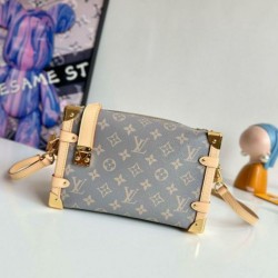 Replica Louis Vuitton Side Trunk MM Bag in Grey Monogram Canvas M12428