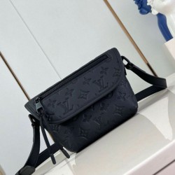Replica Louis Vuitton Pulse Wearable Bag in Black Monogram Shadow Leather
