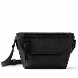 Replica Louis Vuitton Pulse Wearable Bag in Black Monogram Shadow Leather
