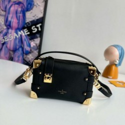 Replica Louis Vuitton Side Trunk PM Bag in Black Leather M23817