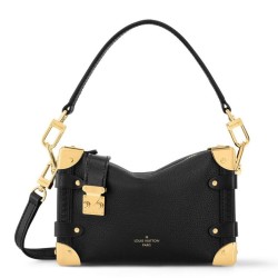 Replica Louis Vuitton Side Trunk PM Bag in Black Leather M23817
