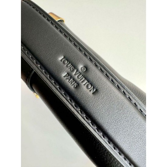 Fake Louis Vuitton Side Trunk PM Bag in Black Leather M23817 Replica Replica Louis Vuitton Side Trunk PM Bag in Black Leather M23817