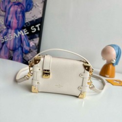 Replica Louis Vuitton Side Trunk PM Bag in Chalk Leather M23915
