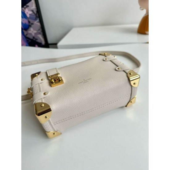 Fake Louis Vuitton Side Trunk PM Bag in Chalk Leather M23915 Replica Replica Louis Vuitton Side Trunk PM Bag in Chalk Leather M23915