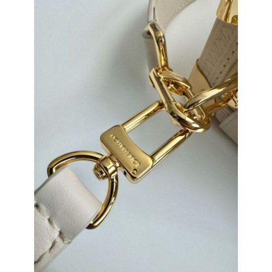 Fake Louis Vuitton Side Trunk PM Bag in Chalk Leather M23915 Replica Replica Louis Vuitton Side Trunk PM Bag in Chalk Leather M23915