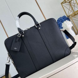 Fake Louis Vuitton Porte Documents Voyage GM in Black Taiga Leather M30967 Replica