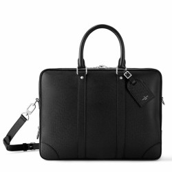 Fake Louis Vuitton Porte Documents Voyage GM in Black Taiga Leather M30967 Replica