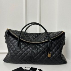 Replica Saint Laurent Es Giant Travel Bag In Black Quilted Leather