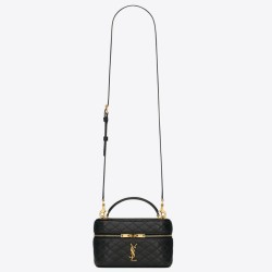 Replica Saint Laurent Gaby Mini Vanity Bag in Black Lambskin