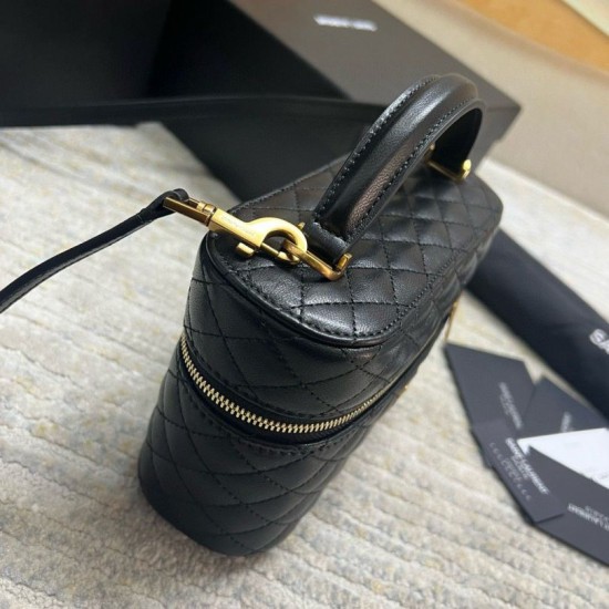 Replica Saint Laurent Gaby Mini Vanity Bag in Black Lambskin Replica Saint Laurent Gaby Mini Vanity Bag in Black Lambskin