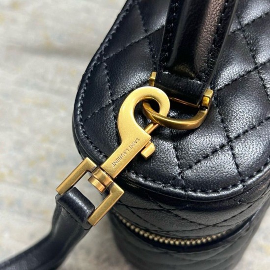 Replica Saint Laurent Gaby Mini Vanity Bag in Black Lambskin Replica Saint Laurent Gaby Mini Vanity Bag in Black Lambskin