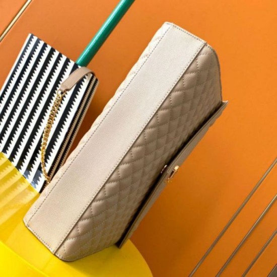 Replica Saint Laurent Envelope Large Bag In Beige Matelasse Grained Leather Replica Saint Laurent Envelope Large Bag In Beige Matelasse Grained Leather