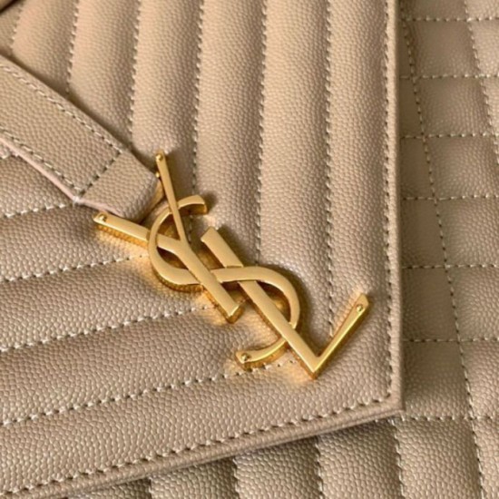 Replica Saint Laurent Envelope Large Bag In Beige Matelasse Grained Leather Replica Saint Laurent Envelope Large Bag In Beige Matelasse Grained Leather