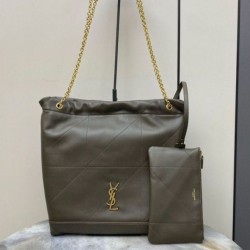 Replica Saint Laurent Jamie 4.3 Pochon Bag in Khaki Green Lambskin