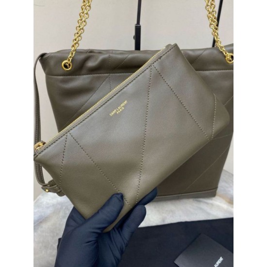 Replica Saint Laurent Jamie 4.3 Pochon Bag in Khaki Green Lambskin Replica Saint Laurent Jamie 4.3 Pochon Bag in Khaki Green Lambskin
