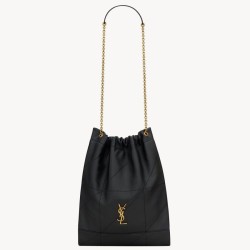 Fake Saint Laurent Jamie 4.3 Pochon Bag in Black Lambskin Replica