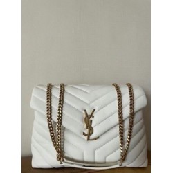 Replica Saint Laurent Loulou Medium Bag In White Matelasse Leather Replica Saint Laurent Loulou Medium Bag In White Matelasse Leather