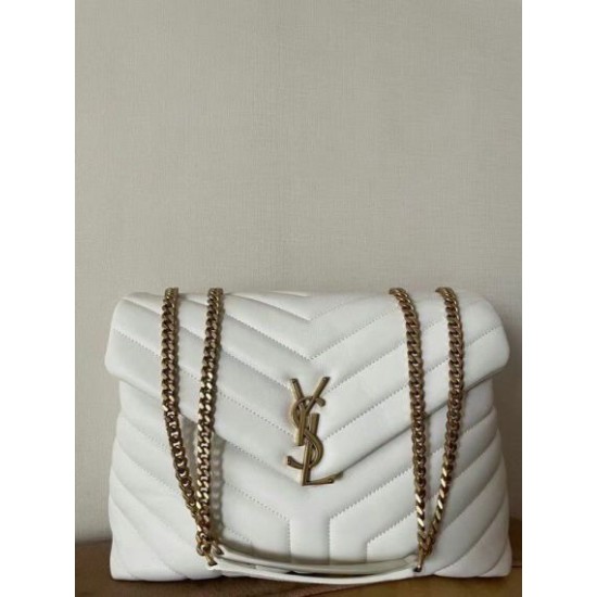 Replica Saint Laurent Loulou Medium Bag In White Matelasse Leather Replica Saint Laurent Loulou Medium Bag In White Matelasse Leather