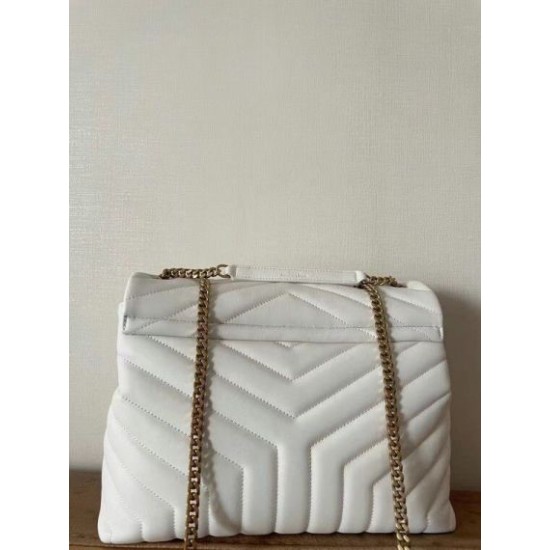 Replica Saint Laurent Loulou Medium Bag In White Matelasse Leather Replica Saint Laurent Loulou Medium Bag In White Matelasse Leather