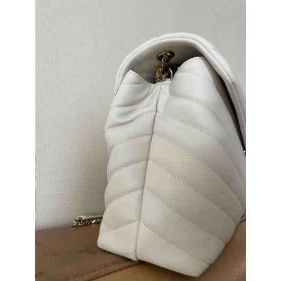 Replica Saint Laurent Loulou Medium Bag In White Matelasse Leather Replica Saint Laurent Loulou Medium Bag In White Matelasse Leather