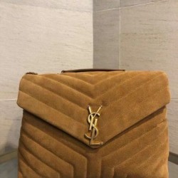 Fake Saint Laurent Loulou Medium Bag In Brown Suede Leather Replica