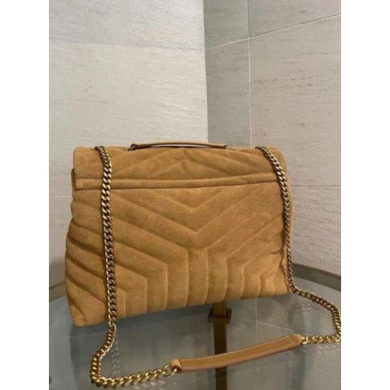 Replica Saint Laurent Loulou Medium Bag In Brown Suede Leather Fake Saint Laurent Loulou Medium Bag In Brown Suede Leather Replica