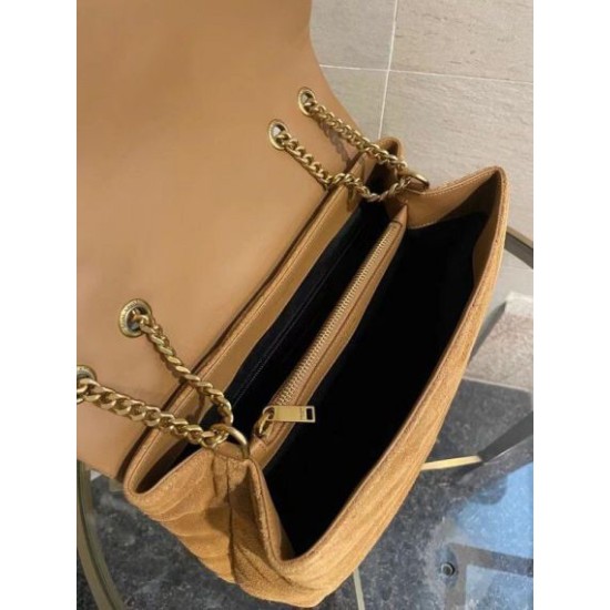 Replica Saint Laurent Loulou Medium Bag In Brown Suede Leather Fake Saint Laurent Loulou Medium Bag In Brown Suede Leather Replica