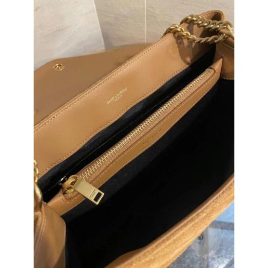 Replica Saint Laurent Loulou Medium Bag In Brown Suede Leather Fake Saint Laurent Loulou Medium Bag In Brown Suede Leather Replica