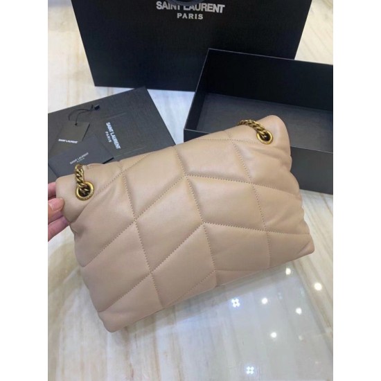 Fake Saint Laurent Small Loulou Puffer Bag In Beige Lambskin Replica Fake Saint Laurent Small Loulou Puffer Bag In Beige Lambskin Replica