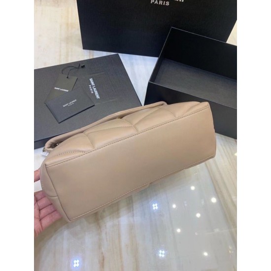 Fake Saint Laurent Small Loulou Puffer Bag In Beige Lambskin Replica Fake Saint Laurent Small Loulou Puffer Bag In Beige Lambskin Replica