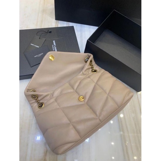 Fake Saint Laurent Small Loulou Puffer Bag In Beige Lambskin Replica Fake Saint Laurent Small Loulou Puffer Bag In Beige Lambskin Replica