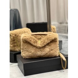 Fake Saint Laurent Loulou Small Bag In Beige Shearling Replica Fake Saint Laurent Loulou Small Bag In Beige Shearling Replica