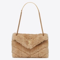 Fake Saint Laurent Loulou Small Bag In Beige Shearling Replica