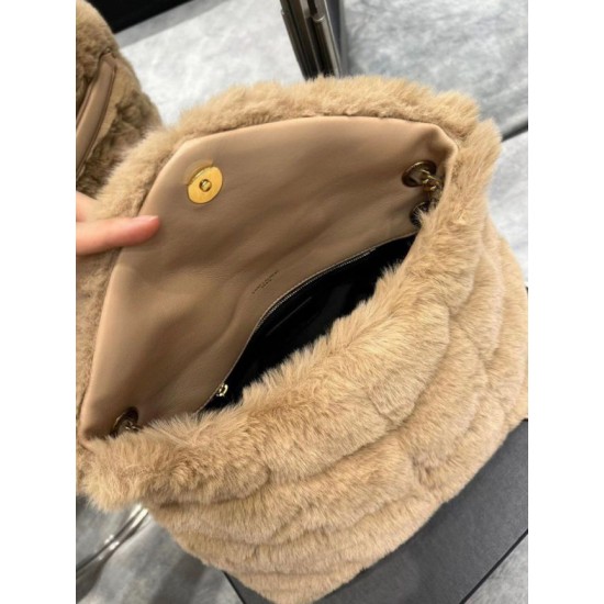 Fake Saint Laurent Loulou Small Bag In Beige Shearling Replica Fake Saint Laurent Loulou Small Bag In Beige Shearling Replica