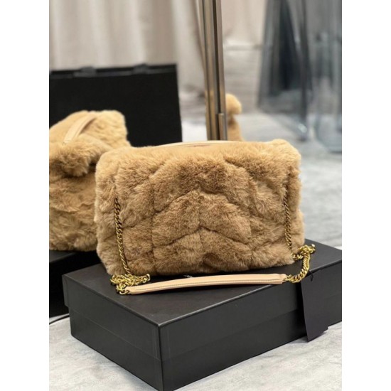 Fake Saint Laurent Loulou Small Bag In Beige Shearling Replica Fake Saint Laurent Loulou Small Bag In Beige Shearling Replica