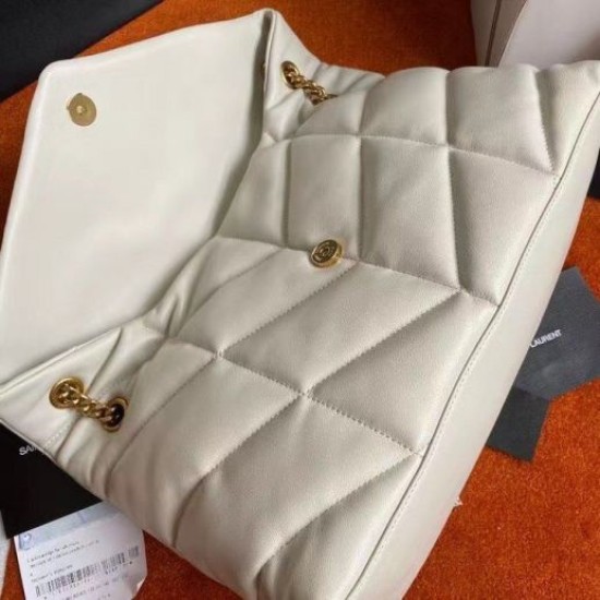 Replica Saint Laurent Loulou Puffer Medium Bag In Ivory Lambskin Replica Saint Laurent Loulou Puffer Medium Bag In Ivory Lambskin